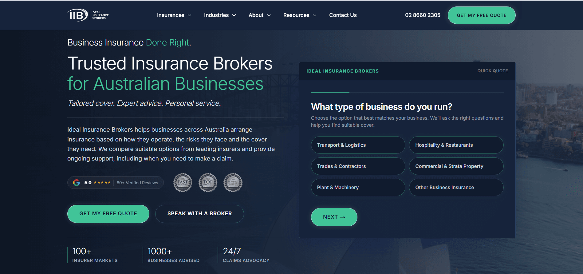 Ideal Insurance Brokers website